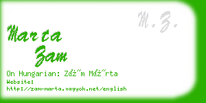 marta zam business card